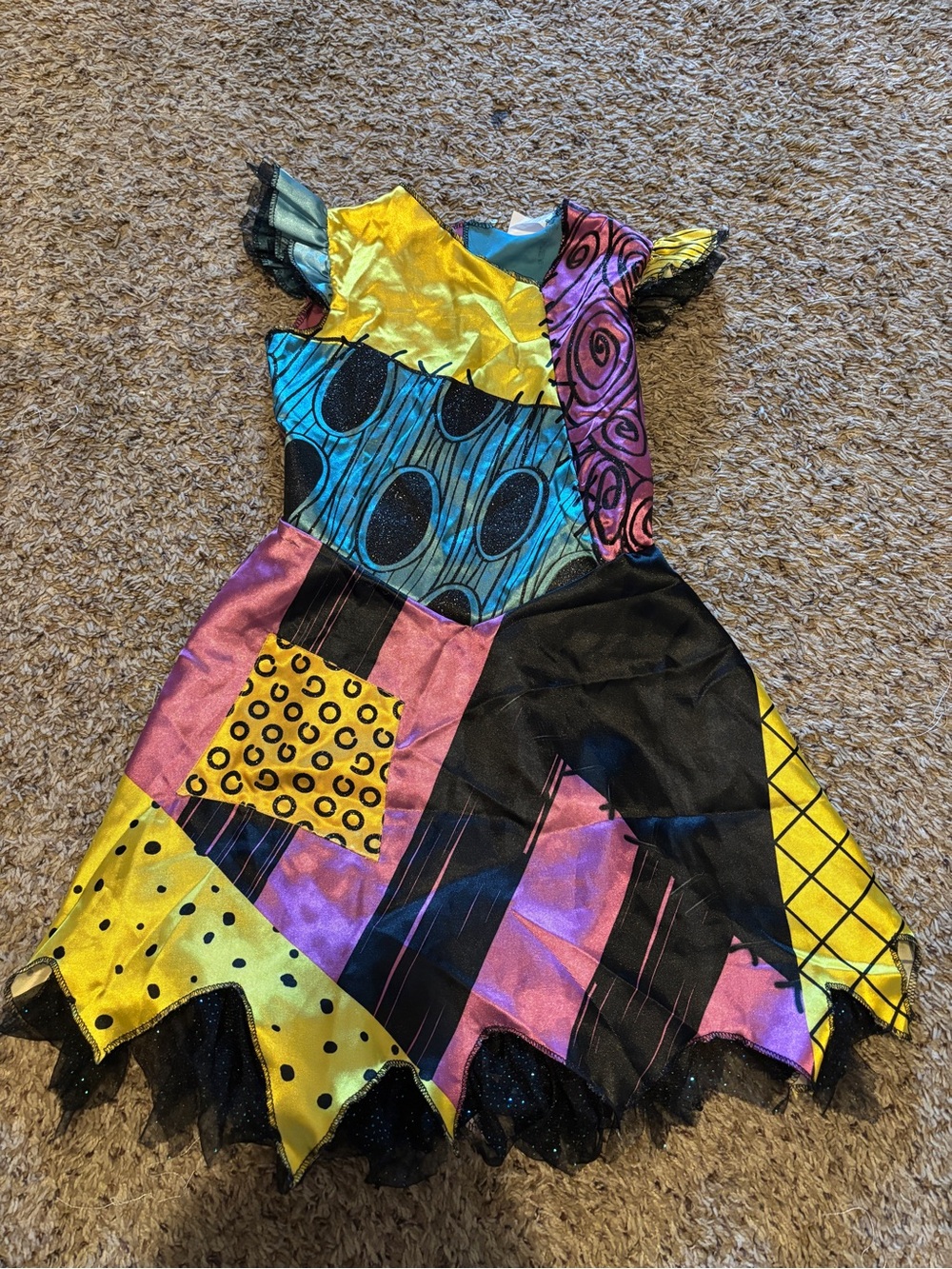 Patchwork Multicolor Girls' Sally Halloween Costume Dress